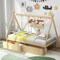 Wooden House Bed with Storage Drawers and DIY Playhouse Design for Kids